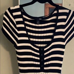 H & M black and white striped dress